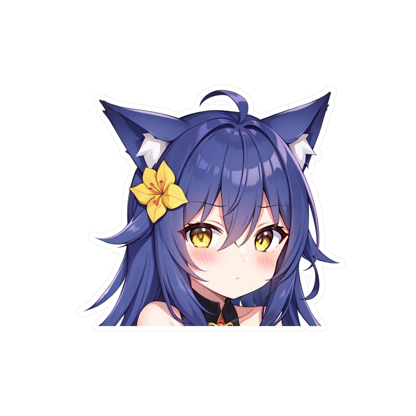 Purple Hair Neko Vinyl Sticker