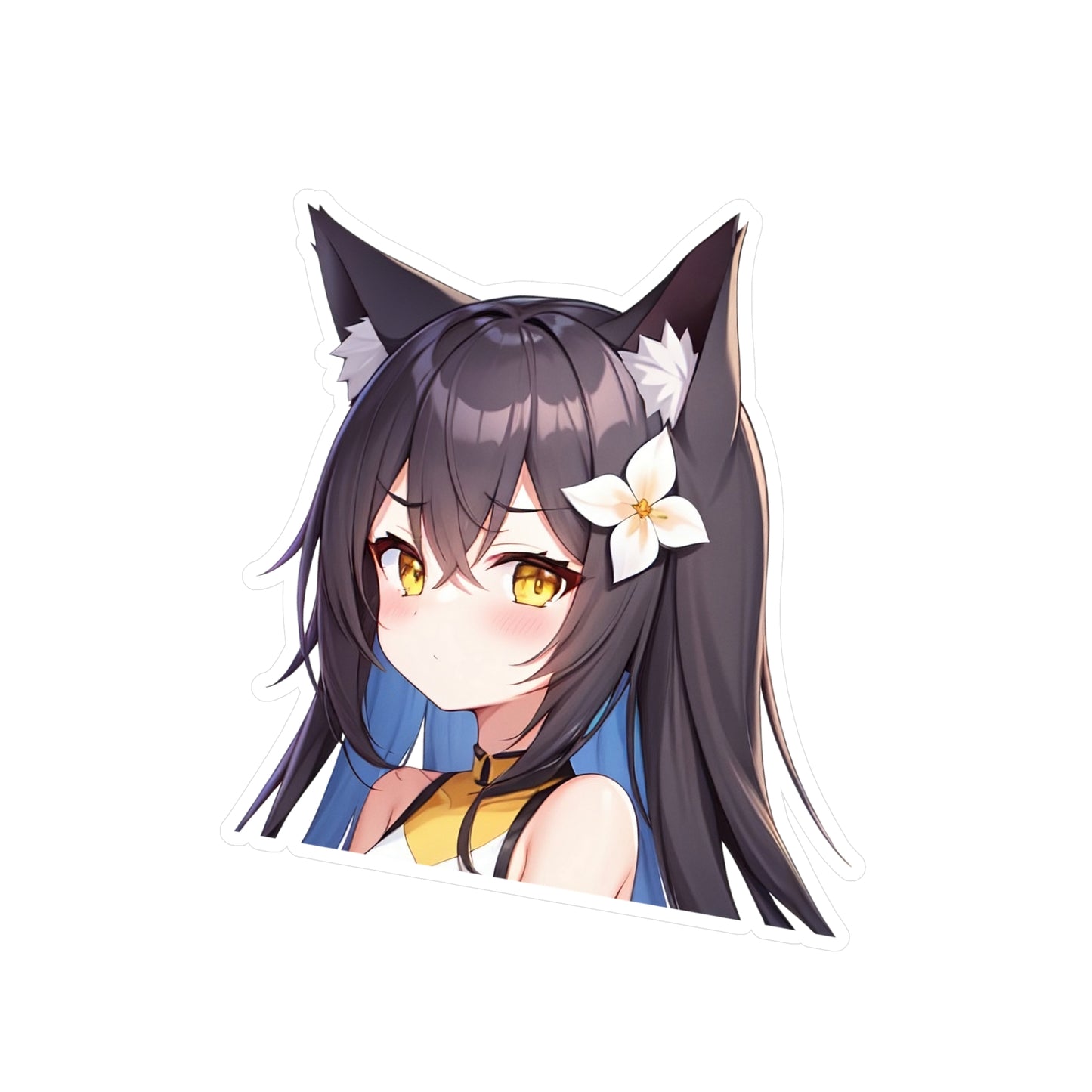 Dark Hair Neko Vinyl Sticker