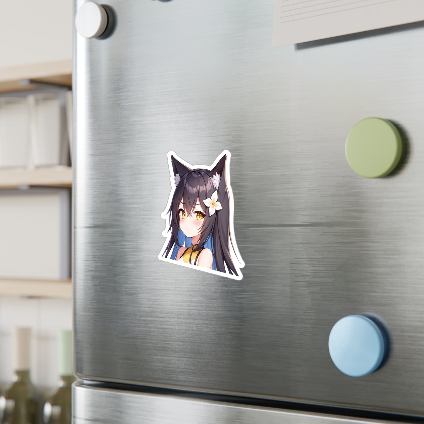 Dark Hair Neko Vinyl Sticker