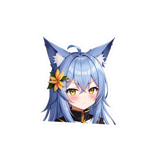 Blue Hair Neko Vinyl Sticker