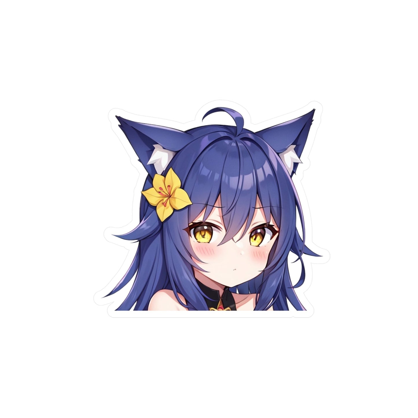 Purple Hair Neko Vinyl Sticker