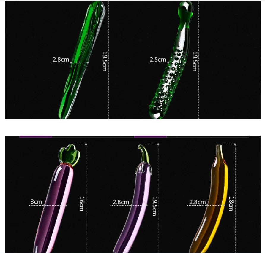 Glass Vegetable Dildos